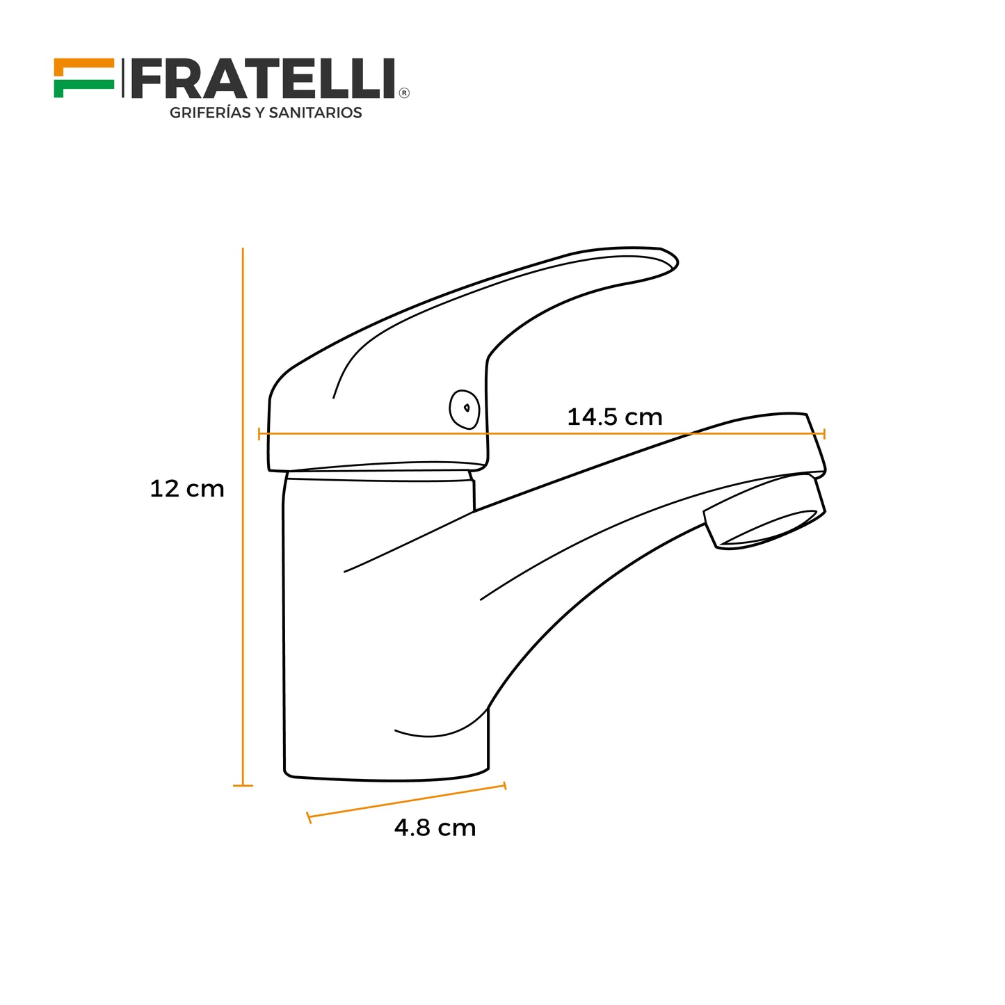 Mezcladora Monocomando P/Lavatorio Neo Coral2 Fratelli