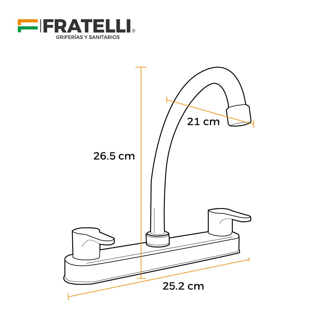 Mezcladora P/Cocina 8"Mueble Tip.Ganzo -3008- New Style- Aleta1 Fratelli