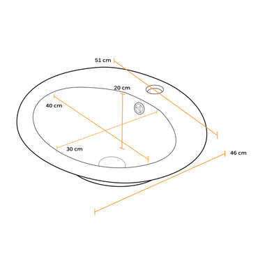 Ovalin P/Sobreponer Gemma (2112) Ovalado Blanco 510X460X190 - Fratelli