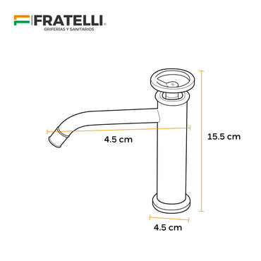 Mezcladora Rio Series P/Lavatorio (Bajo) Goldenrose/Black - Fratelli