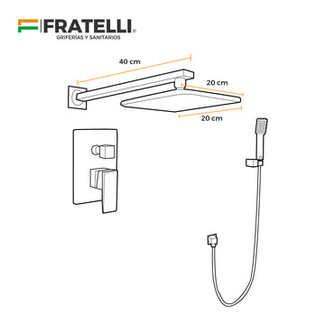 Mezcladora Monoc. Miniml. P/Ducha-Tina C/Telf. -6004 Sands 1 Bronce Black - Fratelli Premium