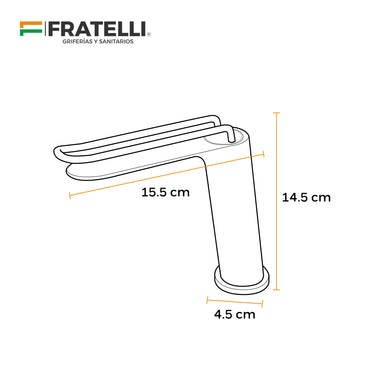 Mezcladora Sexy Series P/Lavatorio (Bajo) Goldenrose/Black - Fratelli