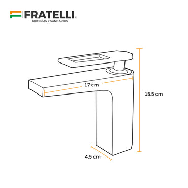 Mezcladora Monoc.P/Lavatorio (Bajo) Sexy Soul Bronce Cromado - Fratelli Premium
