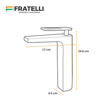 Mezcladora Monoc.P/Bowl (Alto) Sexy Soul Bronce Cromado - Fratelli Premium