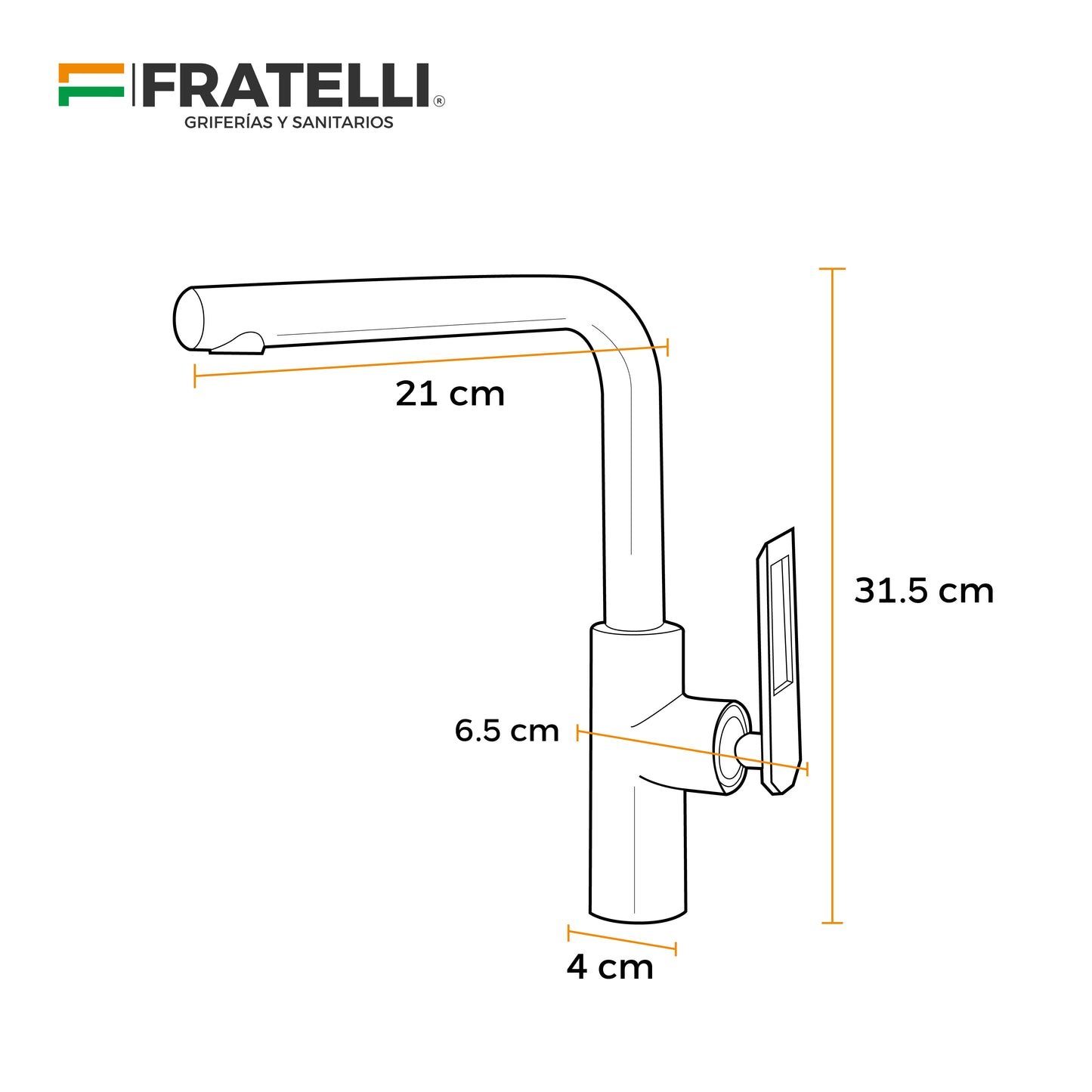 Mezcladora Monoc. P/Cocina Al Mueble Sexy Soul Bronce Cromado - Fratelli Premium