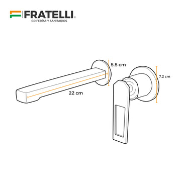 Mezcladora Monoc.P/Bowl Pared Sexy Soul Bronce Gun Grey - Fratelli Premium