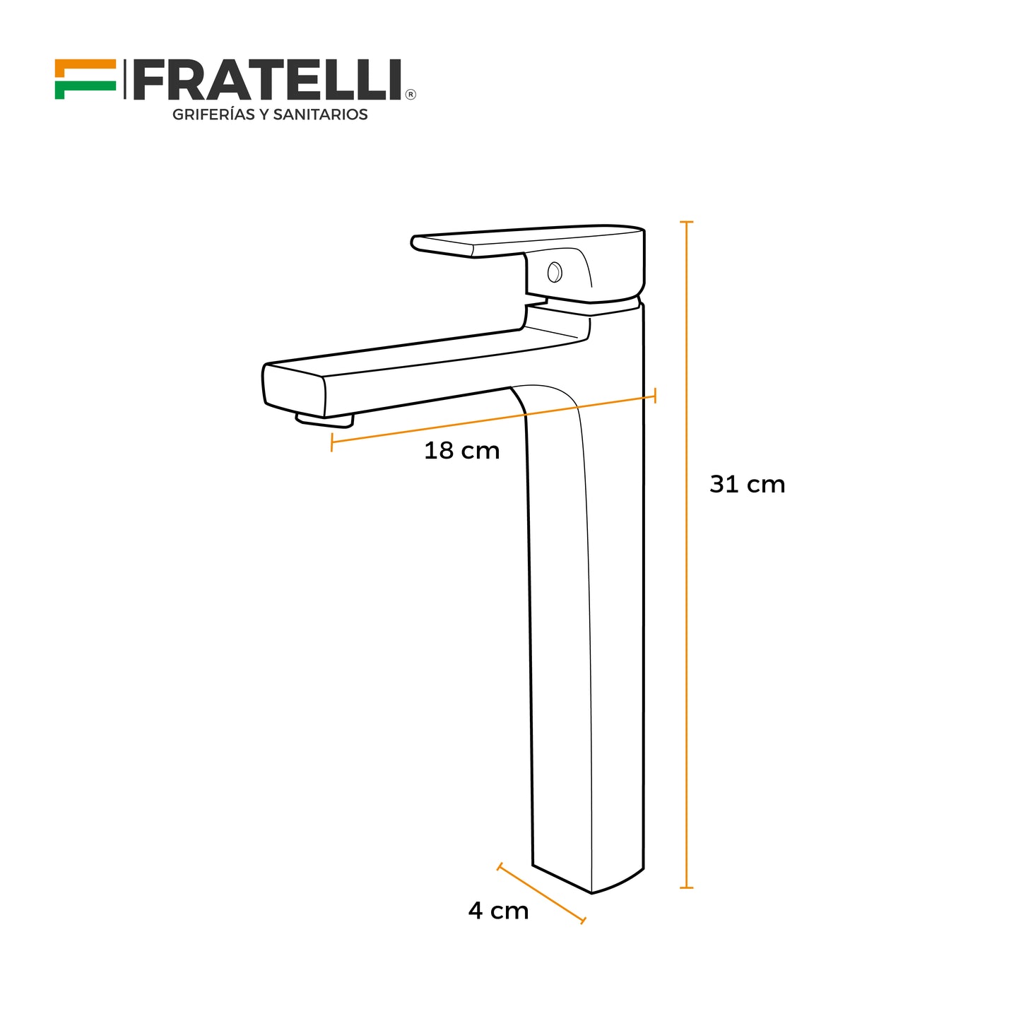 Mezcladora Monoc.P/Bowl (Alto) Torino-1 Bronce Gun Grey - Fratelli Premium