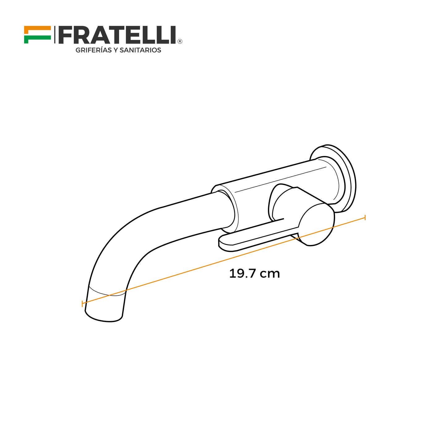 Llave P/ Bowl a la Pared TRT 2P - Gold - Fratelli