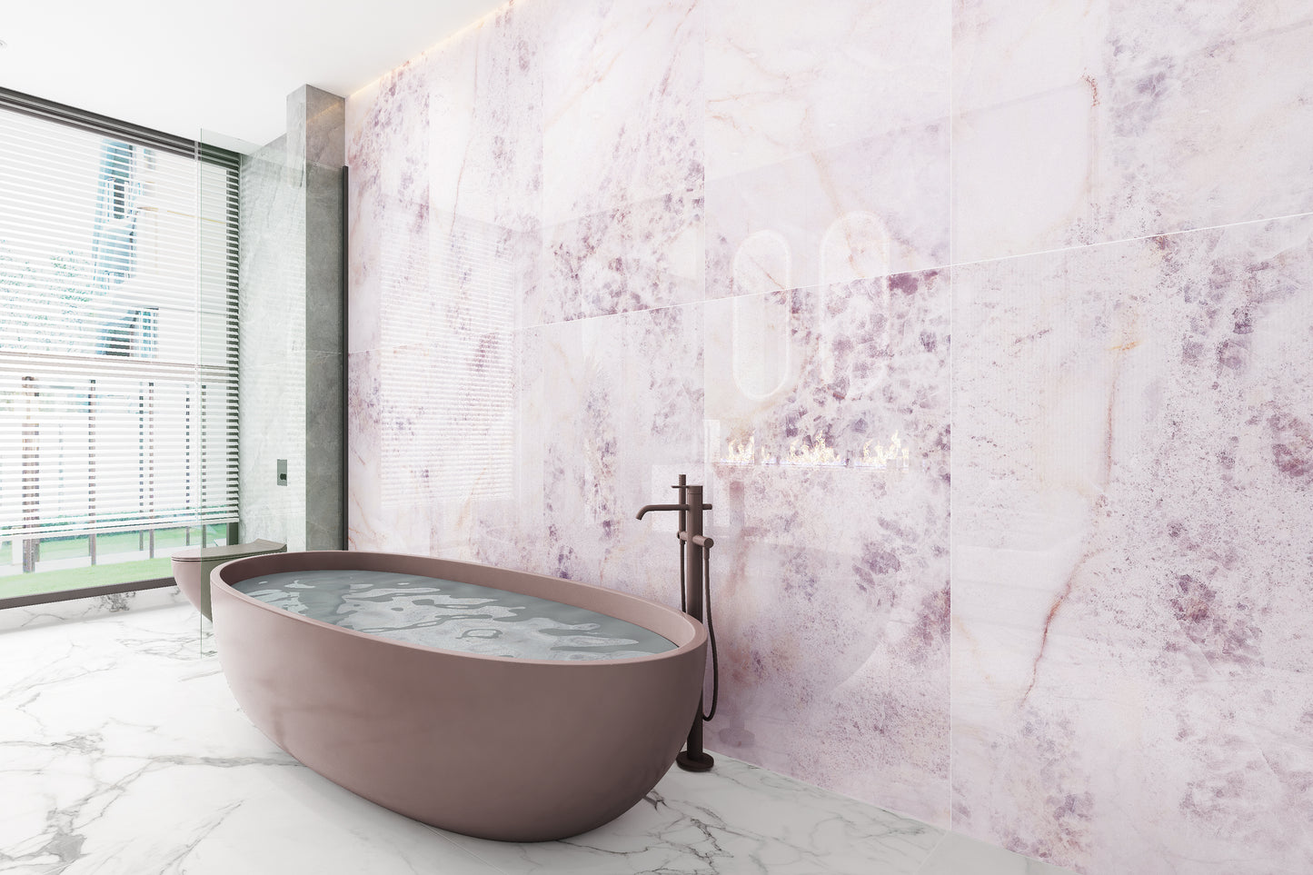 Porcelanato VPEB157004 Rosa Marmoleado