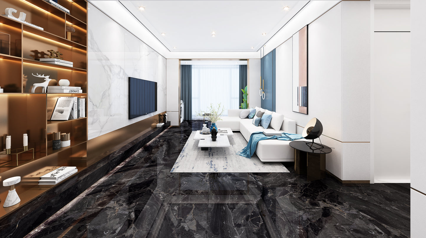 Porcelanato VPGM157039 Marmoleado Negro