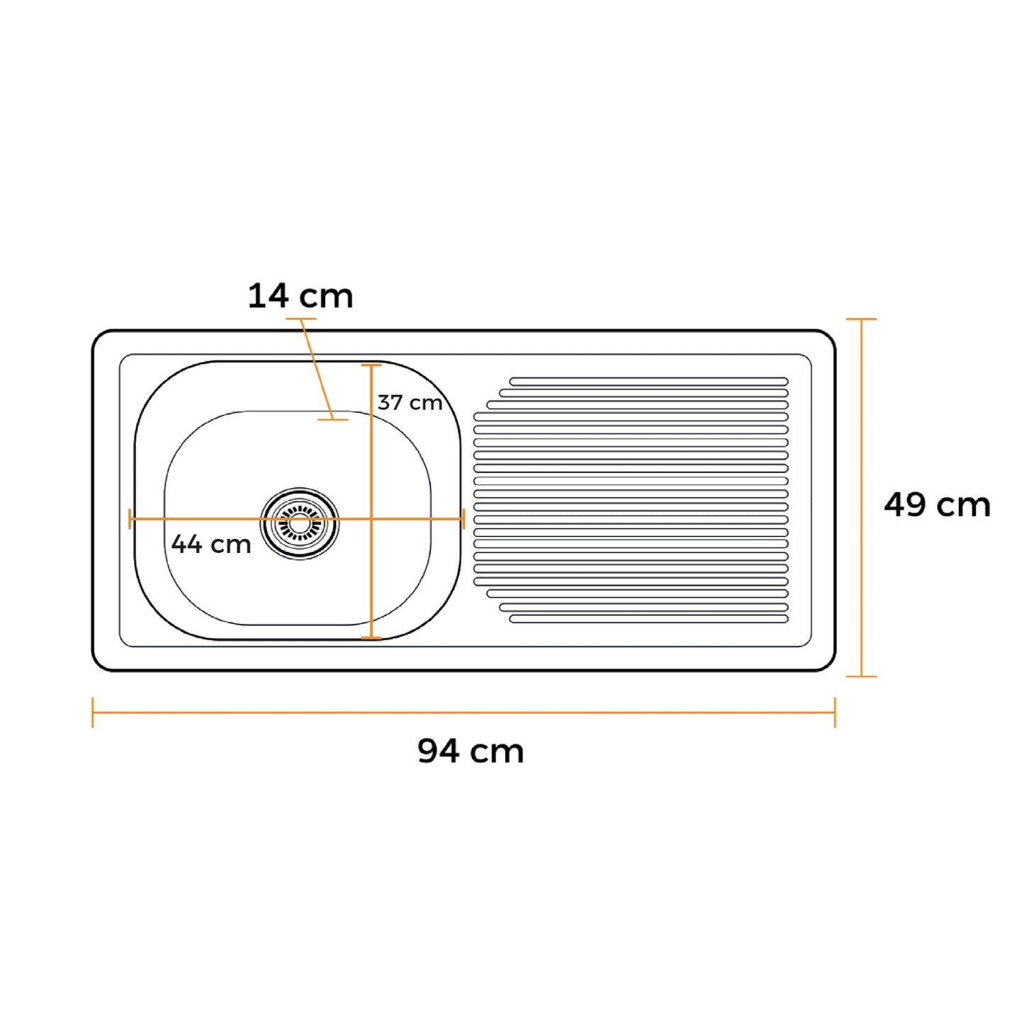 LAVADERO 0010010059 + LLAVE RYL CROMADO– FRATELLI