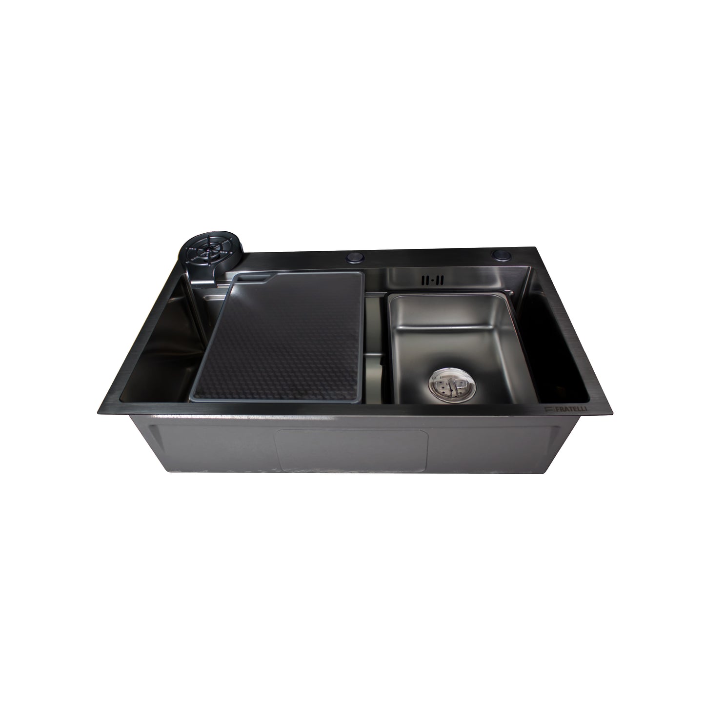 Mvl-7545B Lavadero Multifuncional Marvelous De Acero Inox. Black C/ Acces. 75X45X23Cm - Fratelli