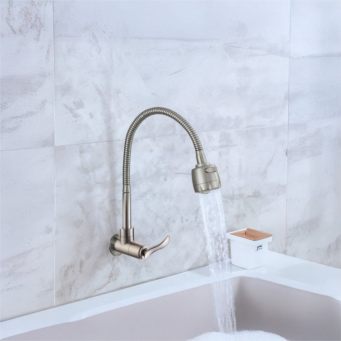 Llave P/Cocina A La Pared Sfna 4-P -Satinado -Fratelli