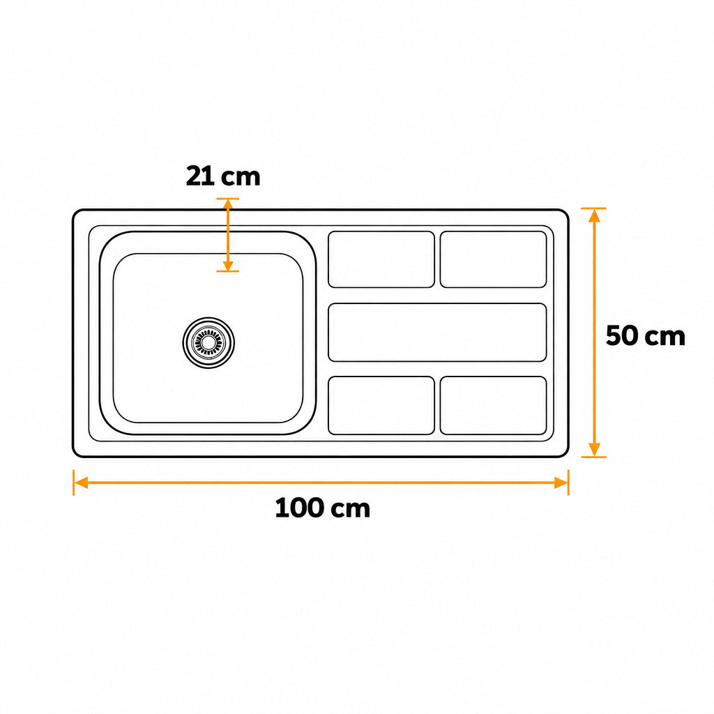 Lavadero Stainless Ft - 100X50D - Fratelli -