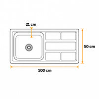 Lavadero Stainless Ft - 100X50D - Fratelli -