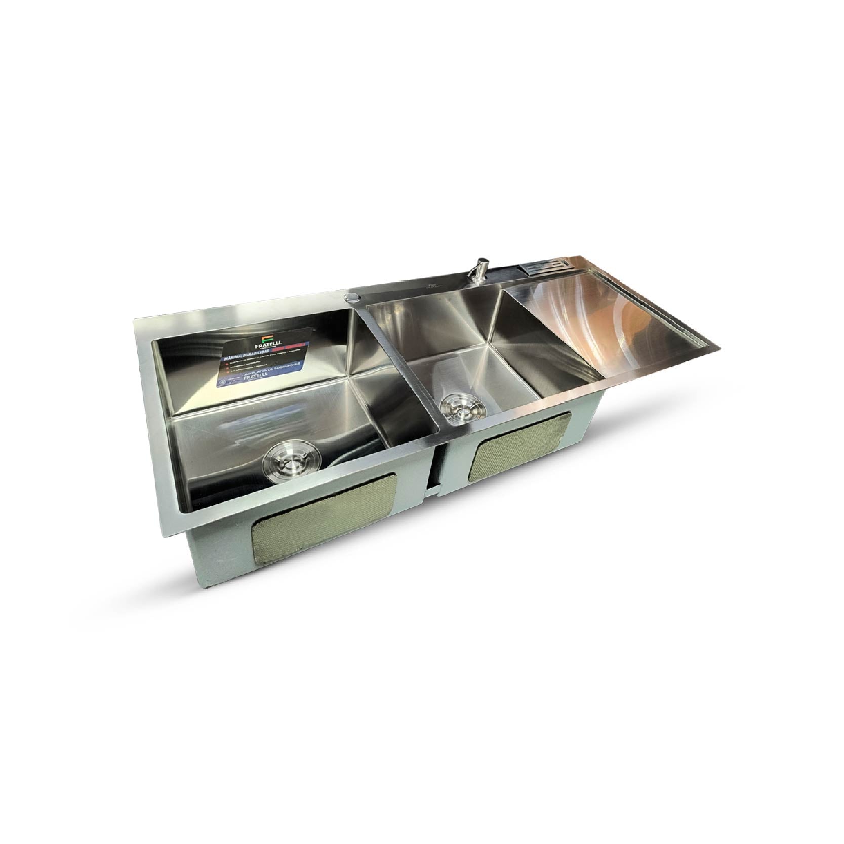 Lavadero Stainless P/Marmol Doble Poza Signature 120X50X23Cm - Fratelli