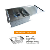 Lavadero Stainless P/Marmol Signature 100X50X23Cm - Fratelli