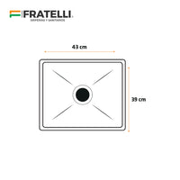 Prm-4339G Lavadero Prime De Acero Inox. Gold C/Desague Y Canastilla 43X39X23Cm - Fratelli