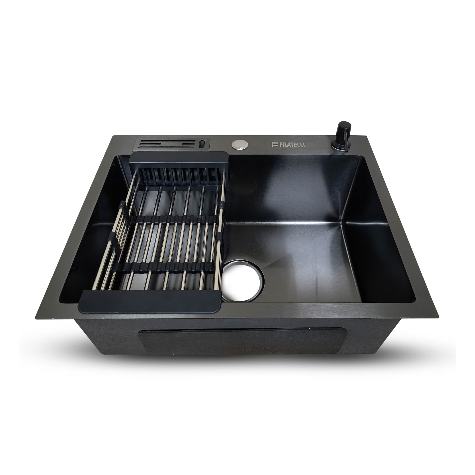 Prm-6045B Lavadero Prime De Acero Inox. Black C/Acces. 60X45X23Cm - Fratelli