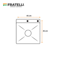 Prm-4545N Lavadero Prime De Acero Inox. Nano Black C/Acces. 45X45X23Cm - Fratelli