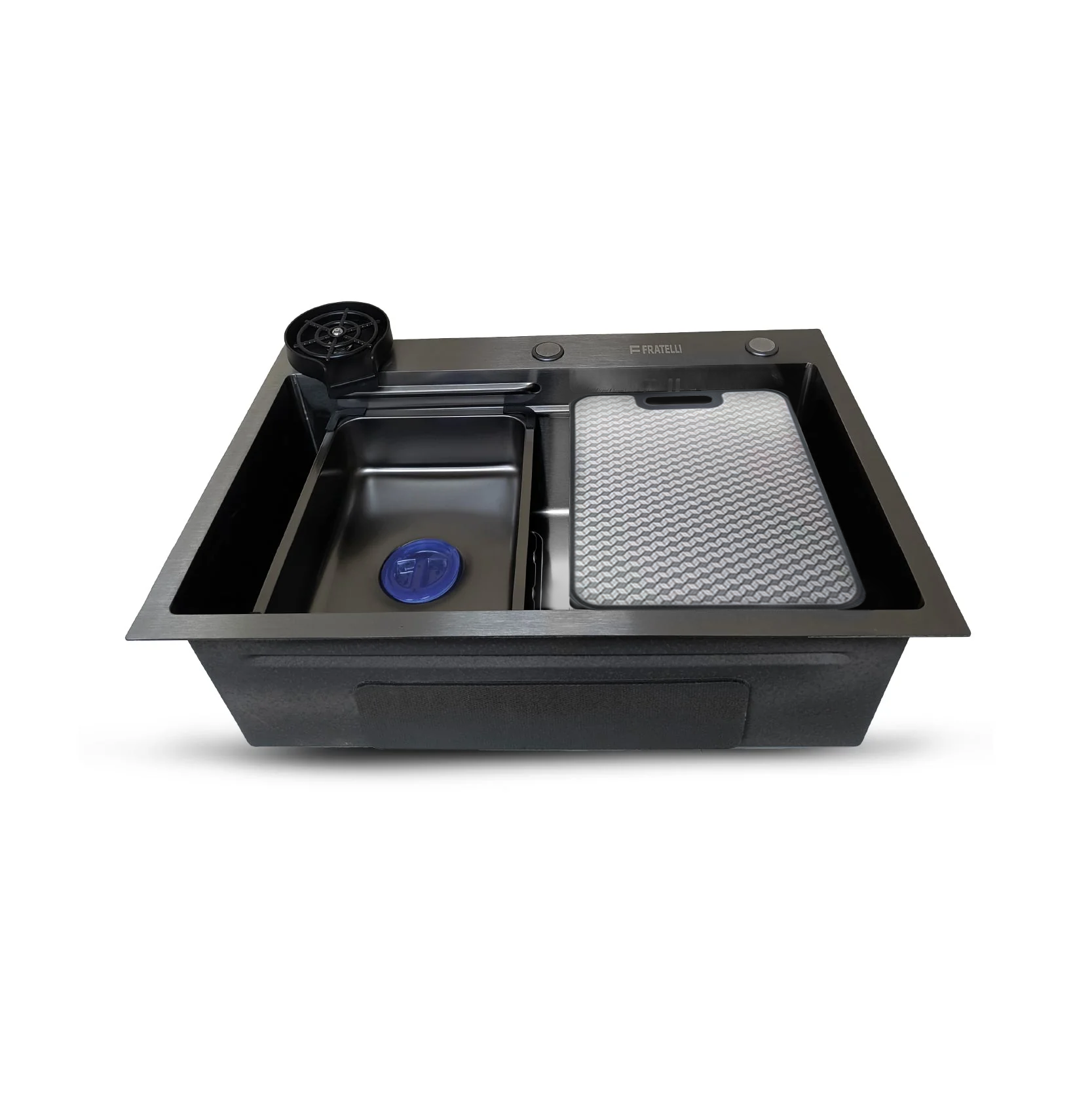 Mvl-6845B Lavadero Multifuncional Marvelous De Acero Inox. Black C/Acces. 68X45X23Cm - Fratelli