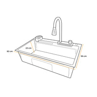 Mvl-8250S Lavadero Multifuncional Marvelous De Acero Inox. Satinado C/Mezc. Y Acces. 82X50X23Cm - Fratelli