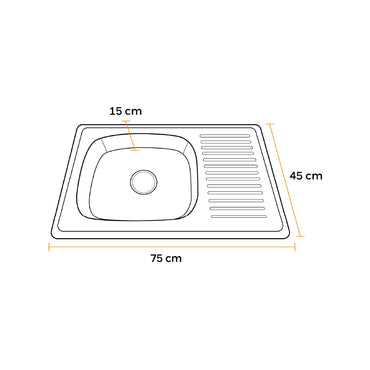 Lp-7545 Lavadero Premium (P) Acero Inox. (Cr) 75X45X15 Cm - Fratelli