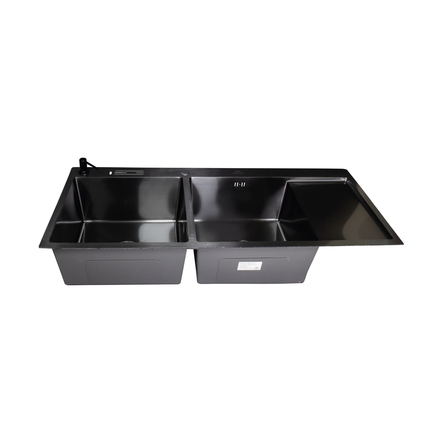 Lavadero Acero Inox. P/Marmol Doble Poza C/Porta cuchillo Black 120X50X23CM - Fratelli Signature
