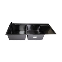 Lavadero Acero Inox. P/Marmol Doble Poza C/Porta cuchillo Black 120X50X23CM - Fratelli Signature