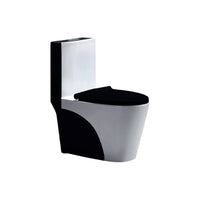 Inodoro One Piece Blanco C/Negro Minimalista 8616 (70X40X78)+ Tapa Asiento y Acces. Fratelli