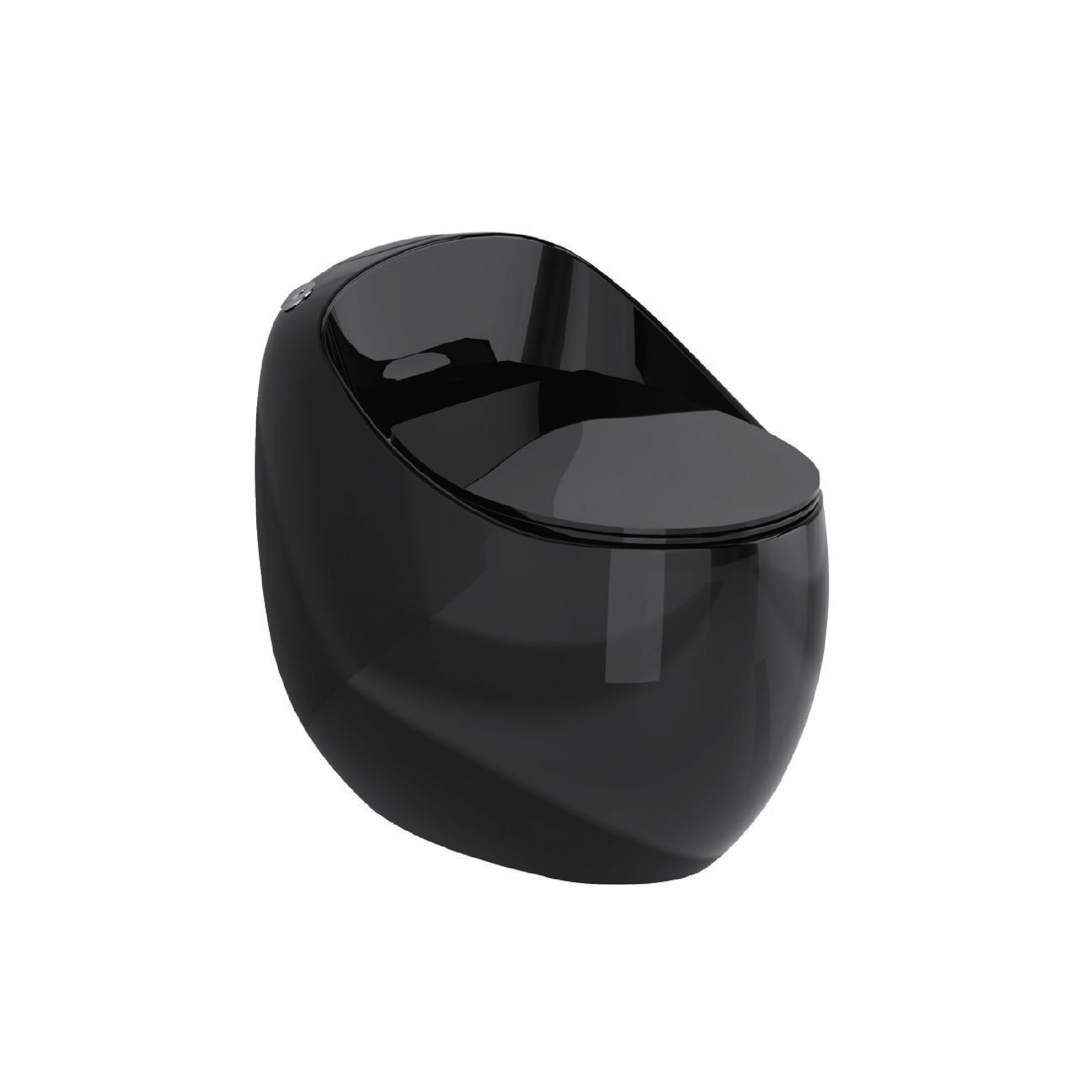 Inodoro One Piece Zeus + Tapa Asiento Y Acces. Ovalado Negro (660X490X630) - Fratelli Premium