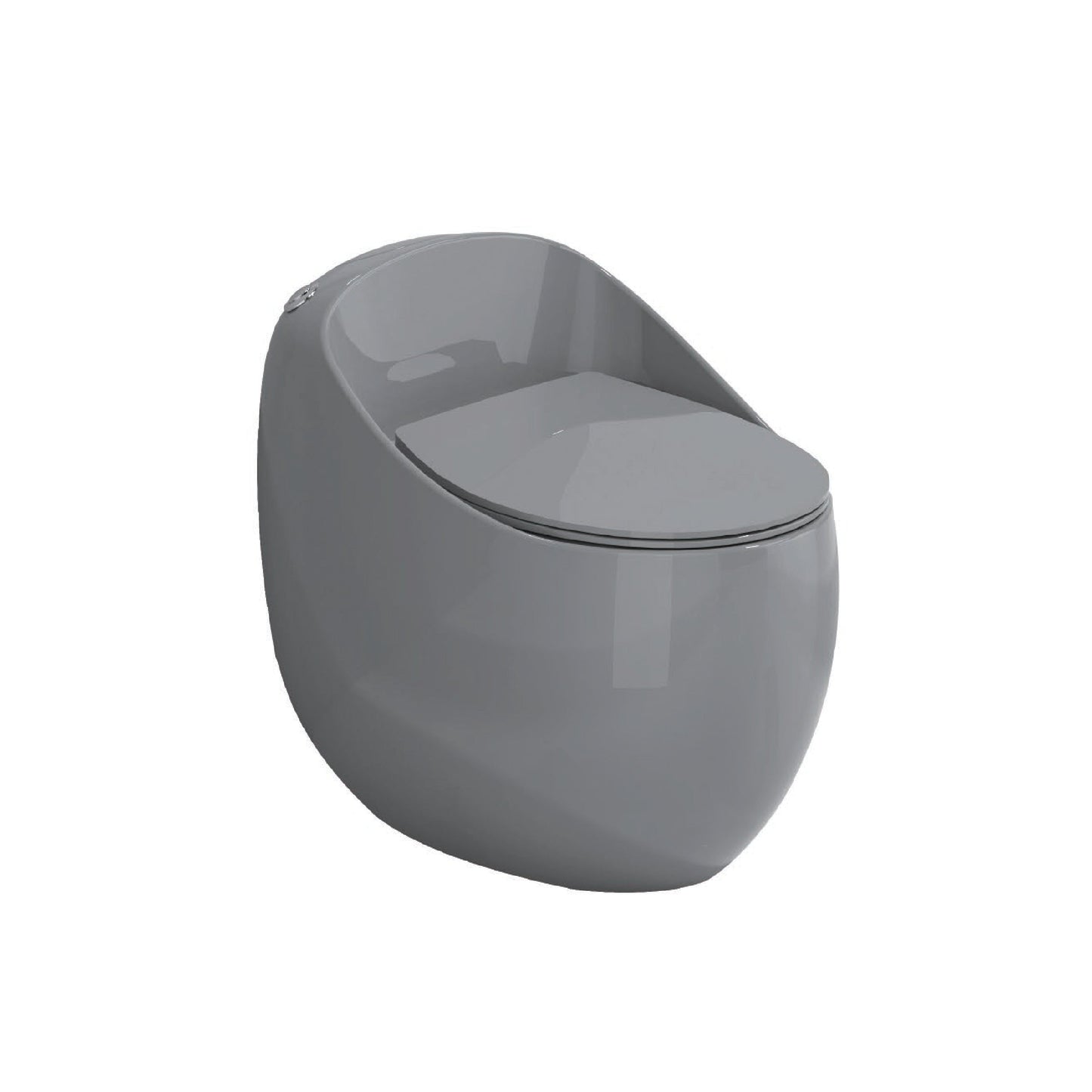 Inodoro One Piece Zeus + Tapa Asiento Y Acces. Ovalado Gris (660X490X630) - Fratelli Premium