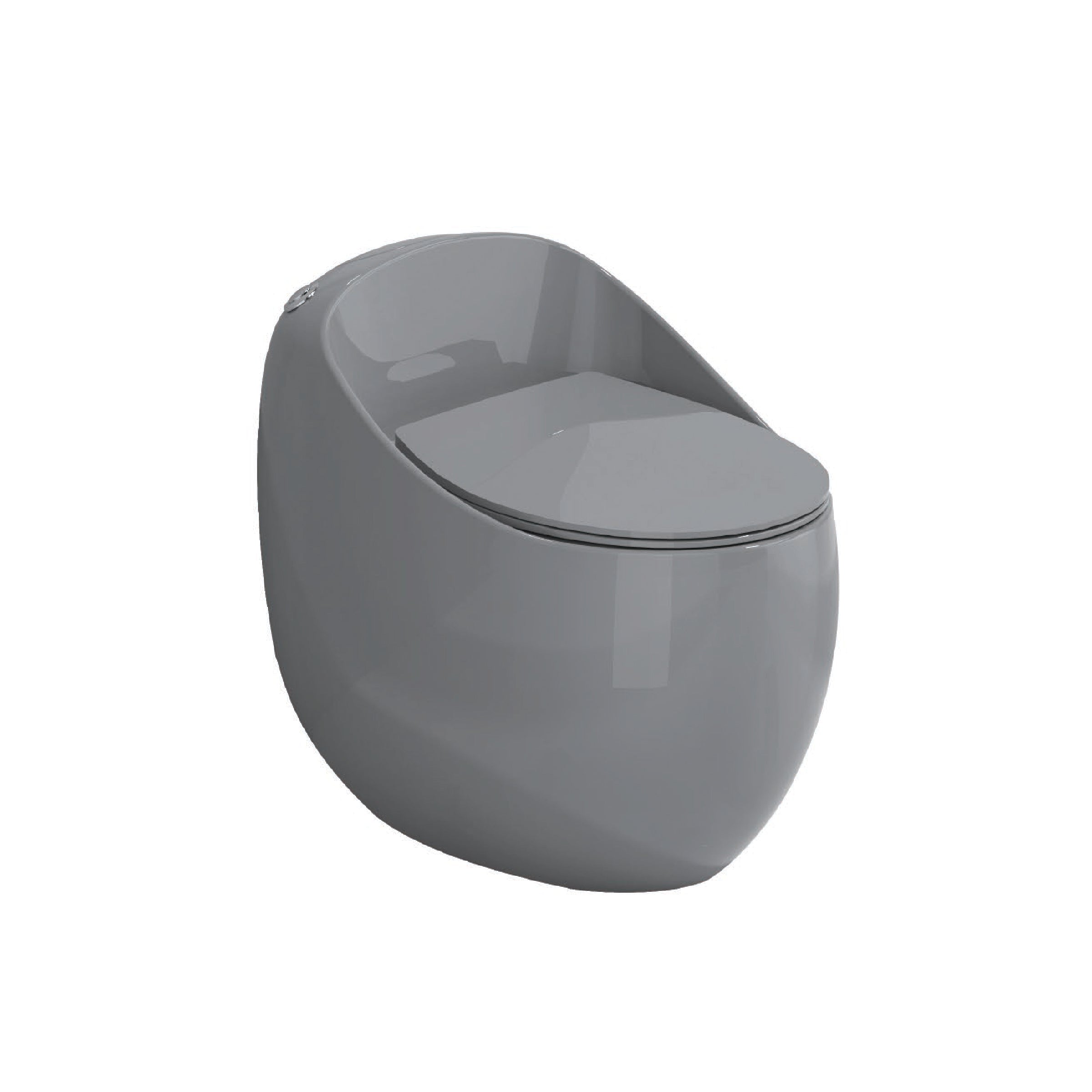 Inodoro One Piece Zeus + Tapa Asiento Y Acces. Ovalado Gris (660X490X630) - Fratelli Premium