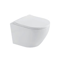 Inodoro Flotante Luna Redondo Blanco + Tapa De Asiento  (480X360X370) - Fratelli Premium