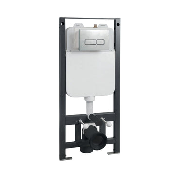 Inodoro Flotante Luna Cuadrado Blanco + Tapa De Asiento + Tanque De Agua Luna & Boton De Descarga (520X345X360) - Fratelli Premium