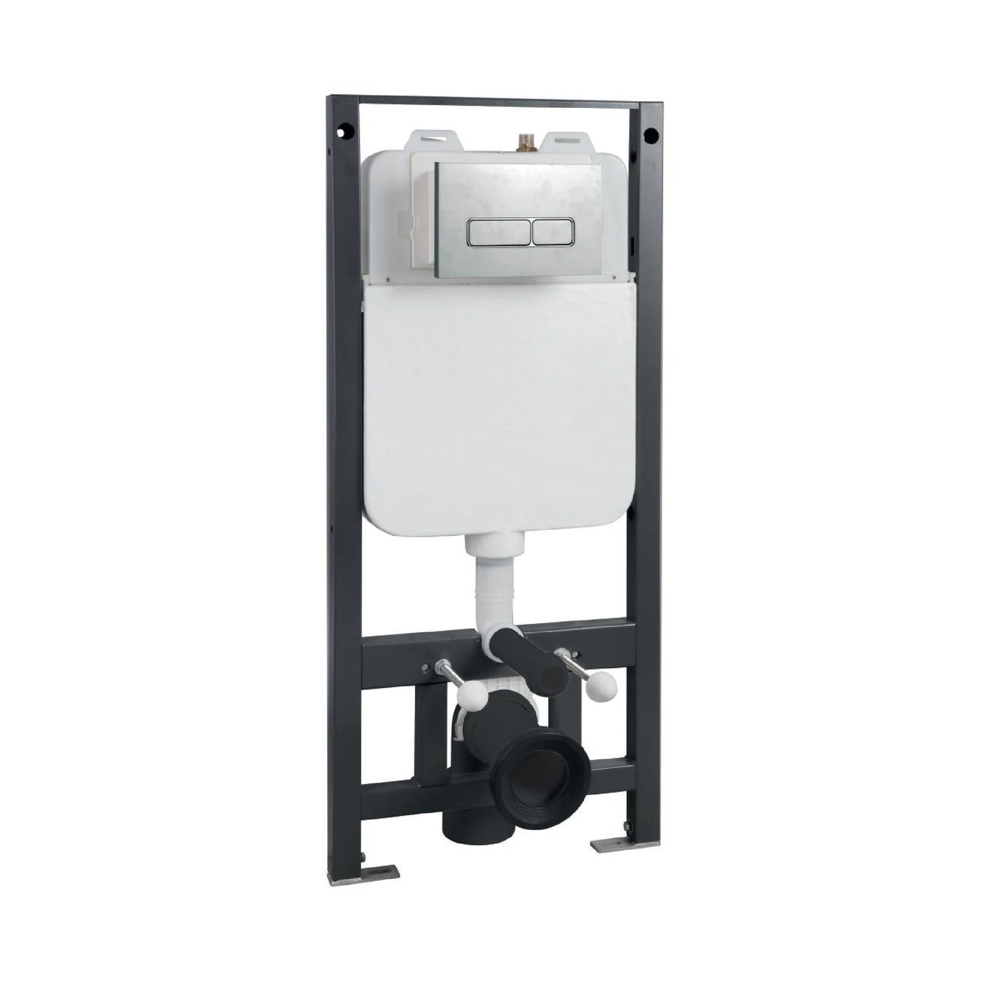 Inodoro Flotante Luna Redondo Blanco + Tapa De Asiento + Tanque De Agua Luna & Boton De Descarga  (480X360X370) - Fratelli Premium