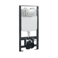 Inodoro Flotante Luna Redondo Blanco + Tapa De Asiento + Tanque De Agua Luna & Boton De Descarga  (480X360X370) - Fratelli Premium