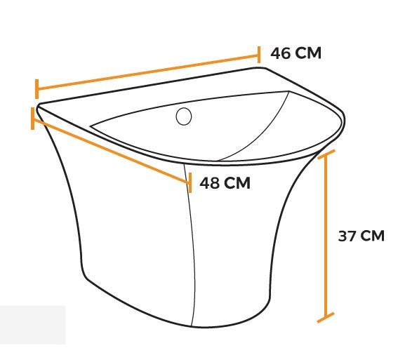 LAVAMANO FLOTANTE MINIMALISTA CAMELIA BLANCO (48X46.5X37) - FRATELLI PREMIUM