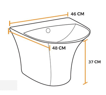 LAVAMANO FLOTANTE MINIMALISTA CAMELIA BLANCO (48X46.5X37) - FRATELLI PREMIUM