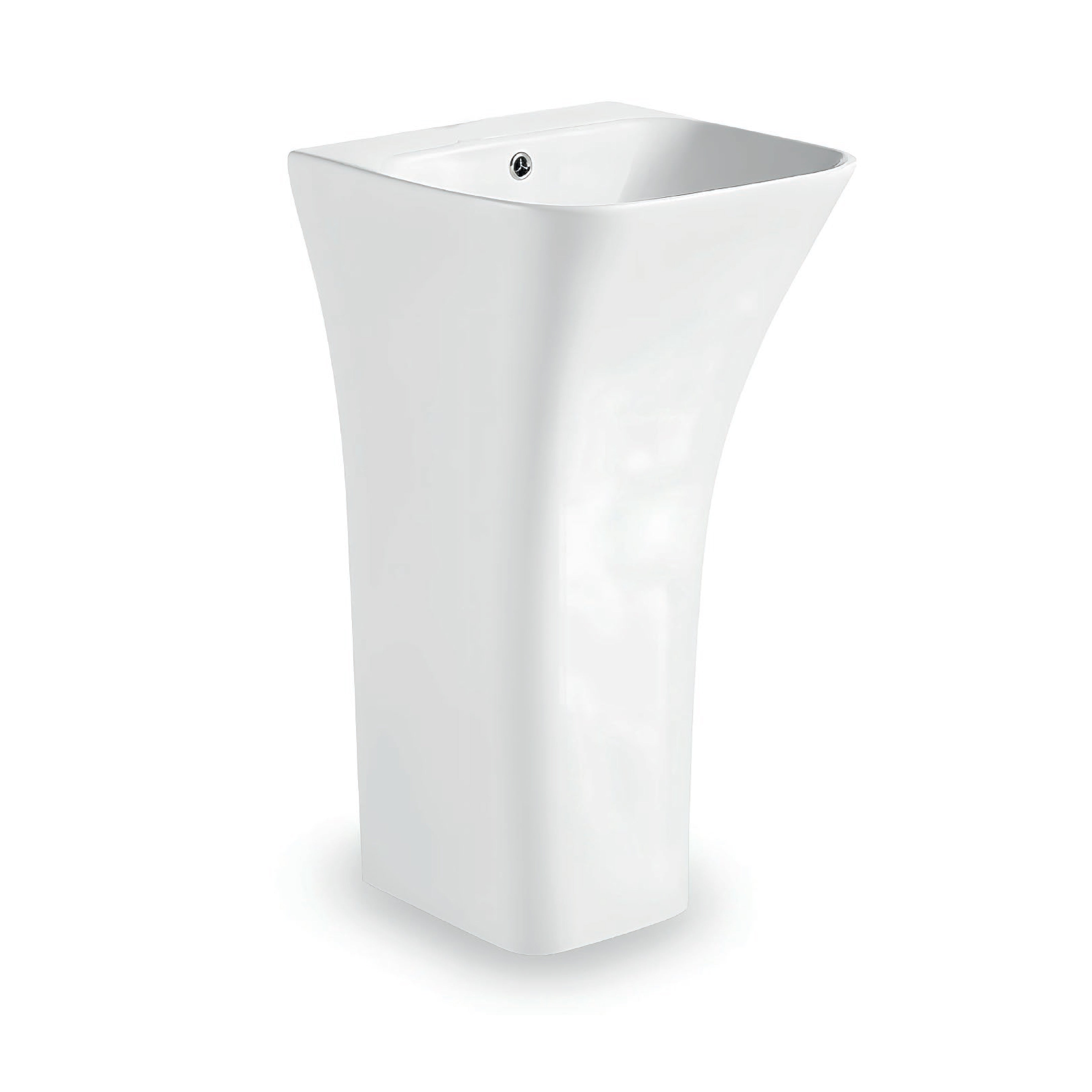 Lavatorio Pedestal Minimalista Orquidea Blanco (44.5X43.5X84.5) - Fratelli Premium