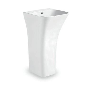 Lavatorio Pedestal Minimalista Orquidea Blanco (44.5X43.5X84.5) - Fratelli Premium