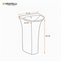 Lavatorio Pedestal Minimalista Blanco (44.5X43.5X84.5) - Fratelli Premium