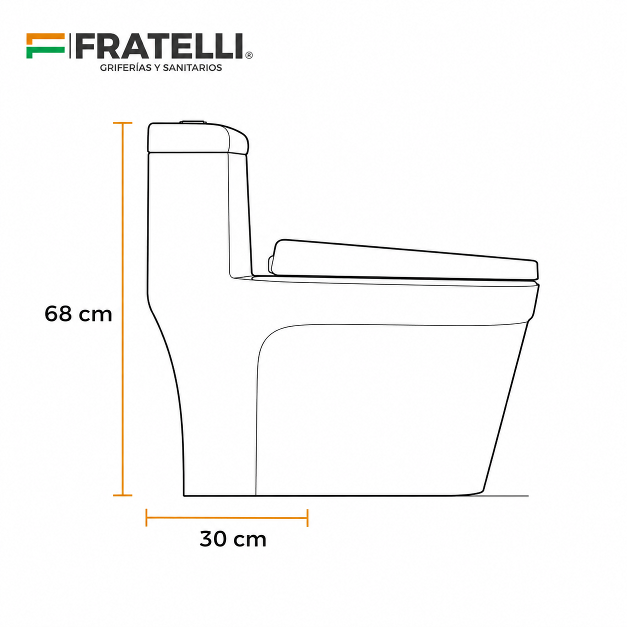 INODORO ONE PIECE + TAPA ASIENTO Y ACCES. MINIMALISTA BONE 2395 (755X390X680) FRATELLI PREMIUM