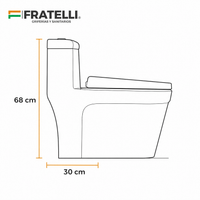 INODORO ONE PIECE + TAPA ASIENTO Y ACCES. MINIMALISTA BONE 2395 (755X390X680) FRATELLI PREMIUM