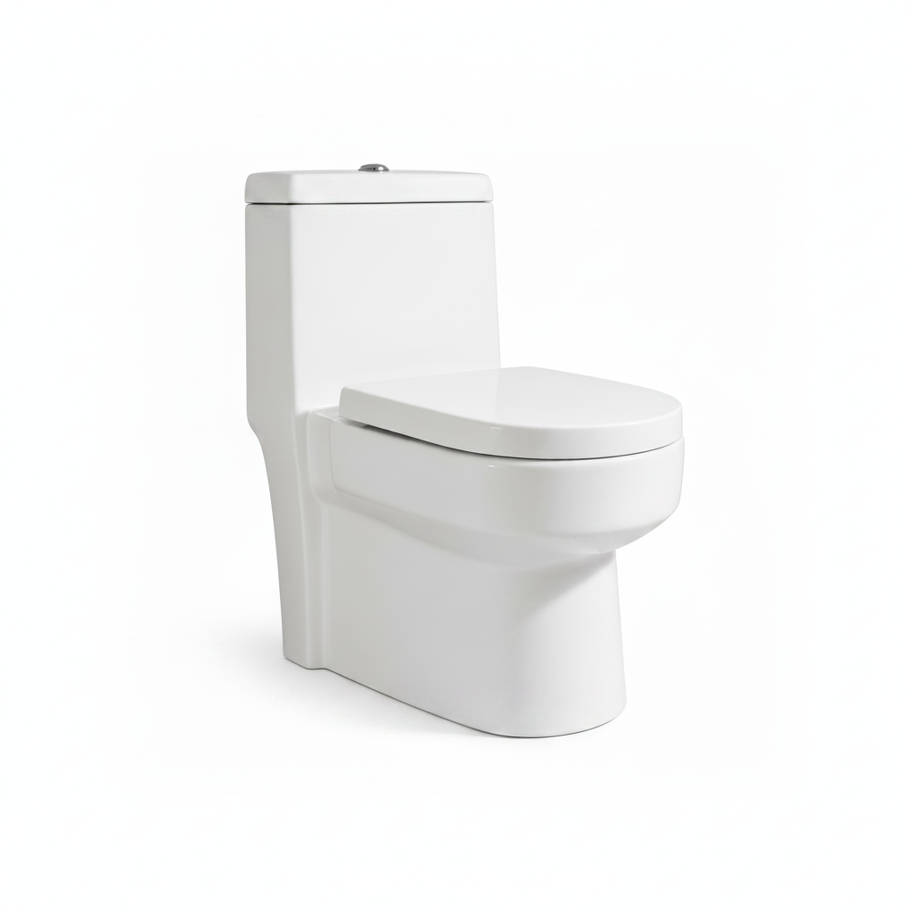 INODORO ONE PIECE PRS + TAPA ASIENTO Y ACC. MINIMALISTA CUADRADO BLANCO  (635X350X730) -FRATELLI PREMIUM