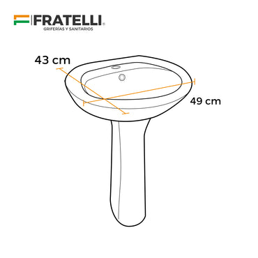 Lavatorio 20 " + Pedestal 67" Blanco Fratelli (2020)
