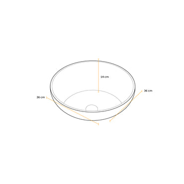 Bowl Loza (A0057) Mod. Circular Marmoleado Negro 36X36X14 Fratelli