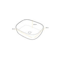 Bowl Loza (A0081) Mod.Cuadrado Marmoleado Beige C/ Negro  50X40X14.5 Fratelli
