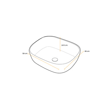Bowl Loza (A0081) Mod.Cuadrado Marmoleado Beige C/ Negro  50X40X14.5 Fratelli