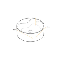 Bowl Loza (A0066) Mod. Circular Marmoleado Blanco C/Naranja 40X40X14 Fratelli